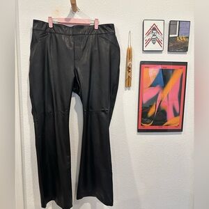 Spanx Flattering Pull On Faux Leather Flare Pants